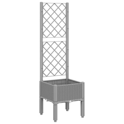 Jardinera Con Enrejado Pp Gris Claro 40x40x142 Cm_0