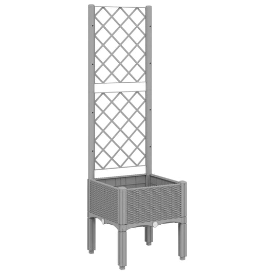 Jardinera Con Enrejado Pp Gris Claro 40x40x142 Cm_0