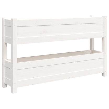 Jardinera De Madera Maciza De Pino Blanco 112x25x66 Cm_0