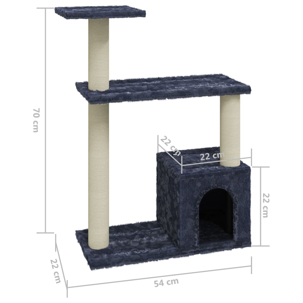 Rascador Para Gatos Con Postes De Sisal Gris Oscuro 70 Cm_5