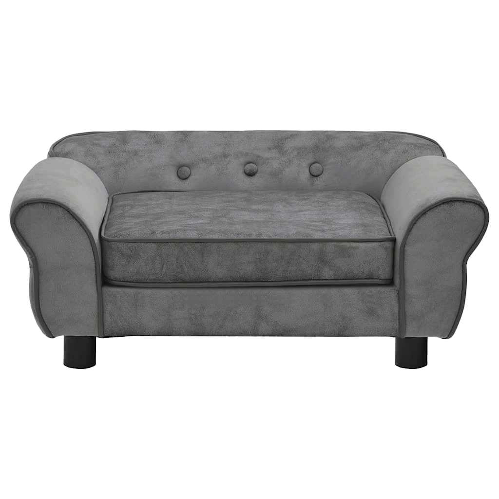 Vidaxl Sofá Para Perros Felpa Gris Oscuro 72x45x30 Cm_4