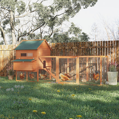 Pawhut Gallinero Exterior Madera Para 4-6 Gallinas Con 2 Nidos 347x160x150 Cm_1