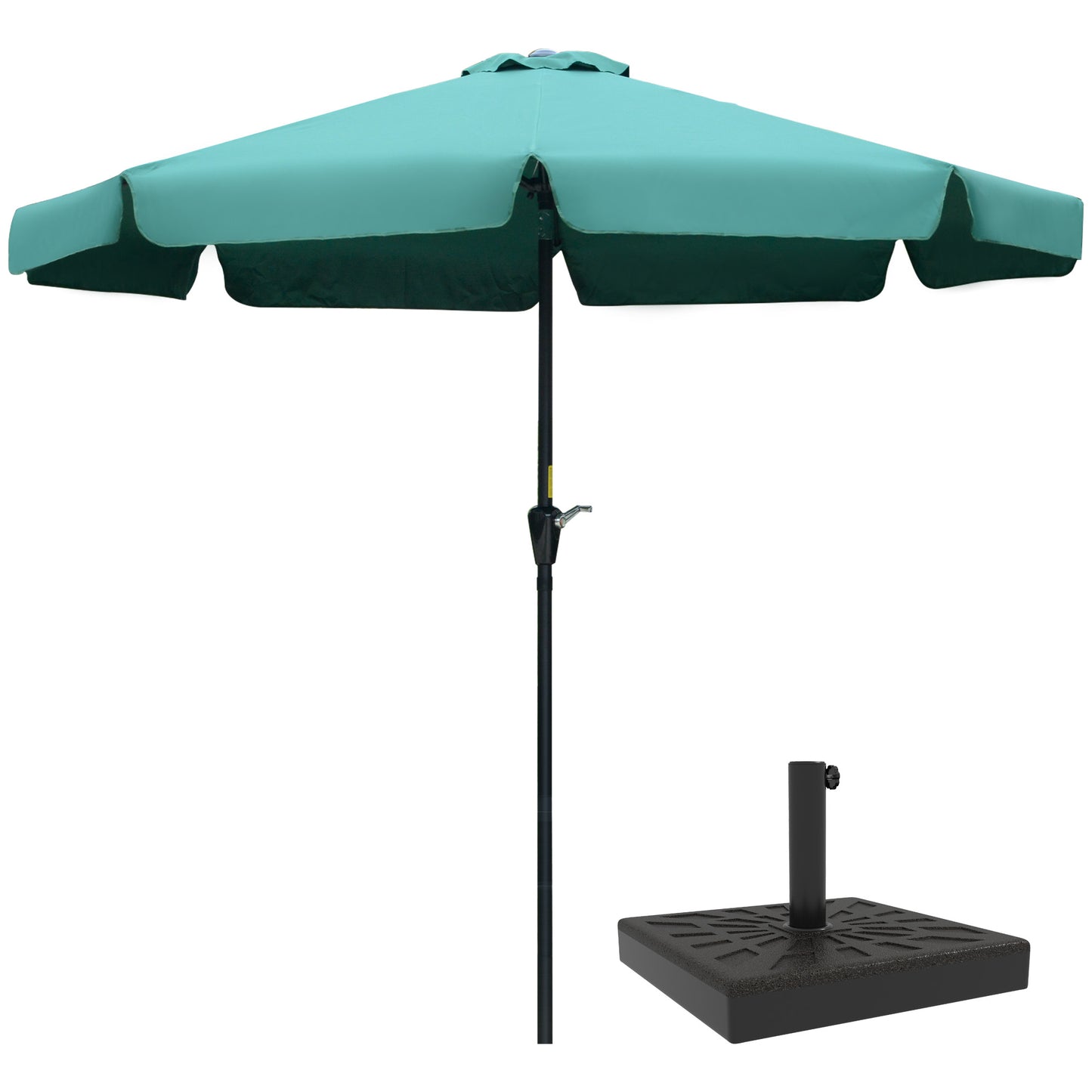 Outsunny Conjunto De Sombrilla Incluye 1 Sombrilla De Jardín Y 1 Base_0