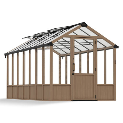 Estufa de jardim Canopia NATURA de dupla camada em policarbonato e madeira de cedro 500,5x237,5x261 cm preta