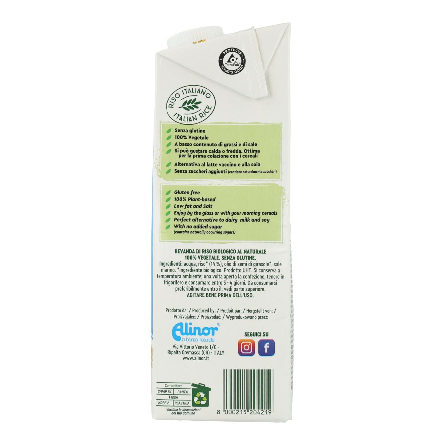 Pack de 6 Bebidas de Arroz Biológicas Vitariz 1 L