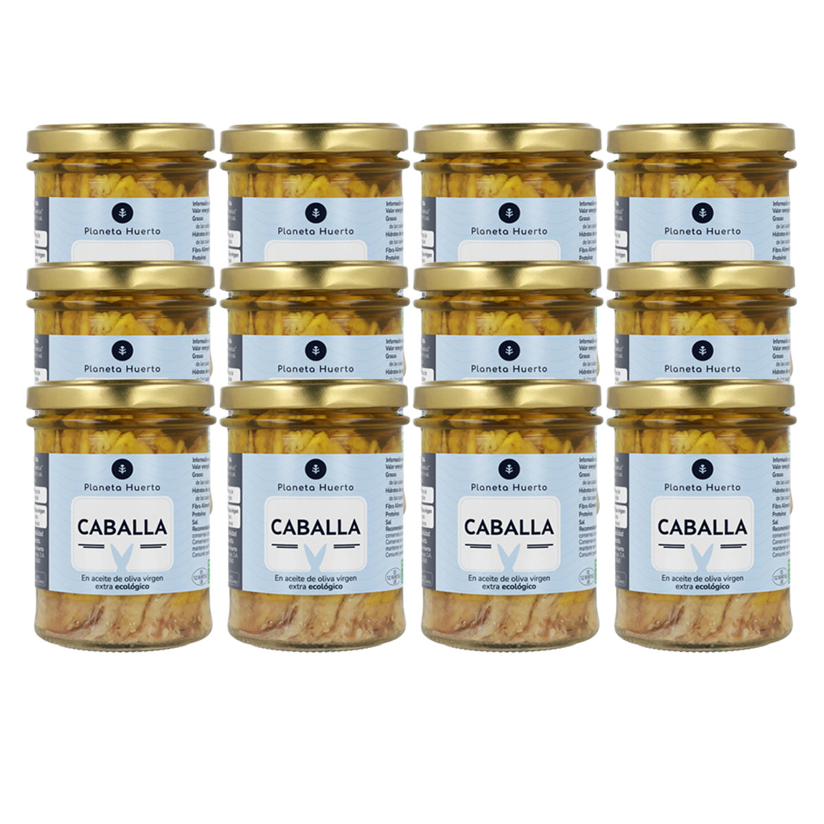 Pack 12x Mackerel in Organic Olive Oil Planeta Huerto 190 g