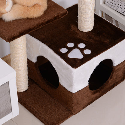 Pawhut Rascador Para Gatos 70cm Árbol Rascador Grande Centro Actividad Sisal_3