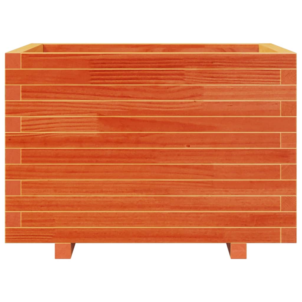 Jardinera Madera Maciza De Pino Marrón Cera 70x70x49,5 Cm_4