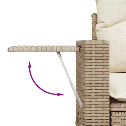 Juego De Sofás Jardín Con Cojines 6 Pzas Ratán Sintético Beige / Vetonek_1