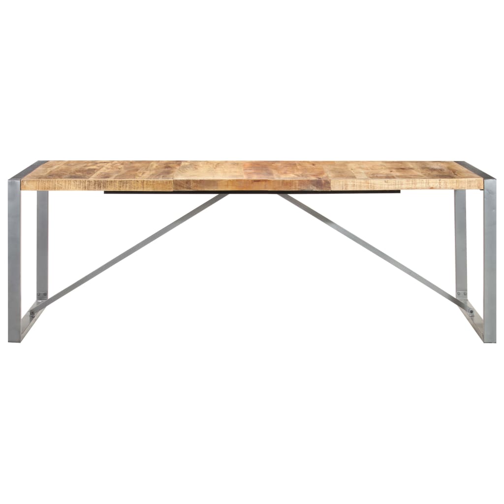 Mesa De Comedor Madera Maciza De Mango Rugosa 220x100x75 Cm_0