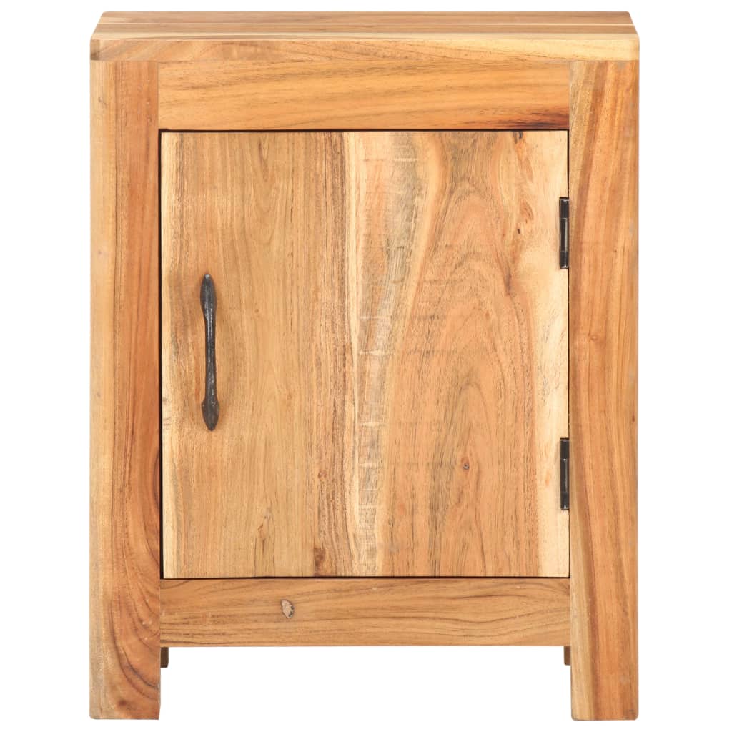 Mesita De Noche De Madera Maciza De Acacia 40x30x50 Cm_1
