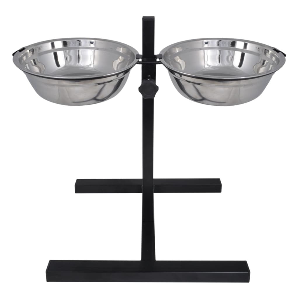 Vidaxl Soporte De Alimentación Ajustable Mascota 2x1,6l Tazón Inoxidable_2