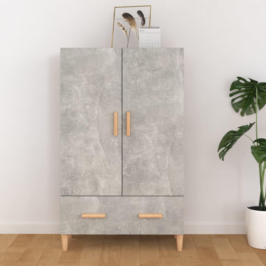 Aparador De Madera Contrachapada Gris Hormigón 70x31x115 Cm / Vetonek_1