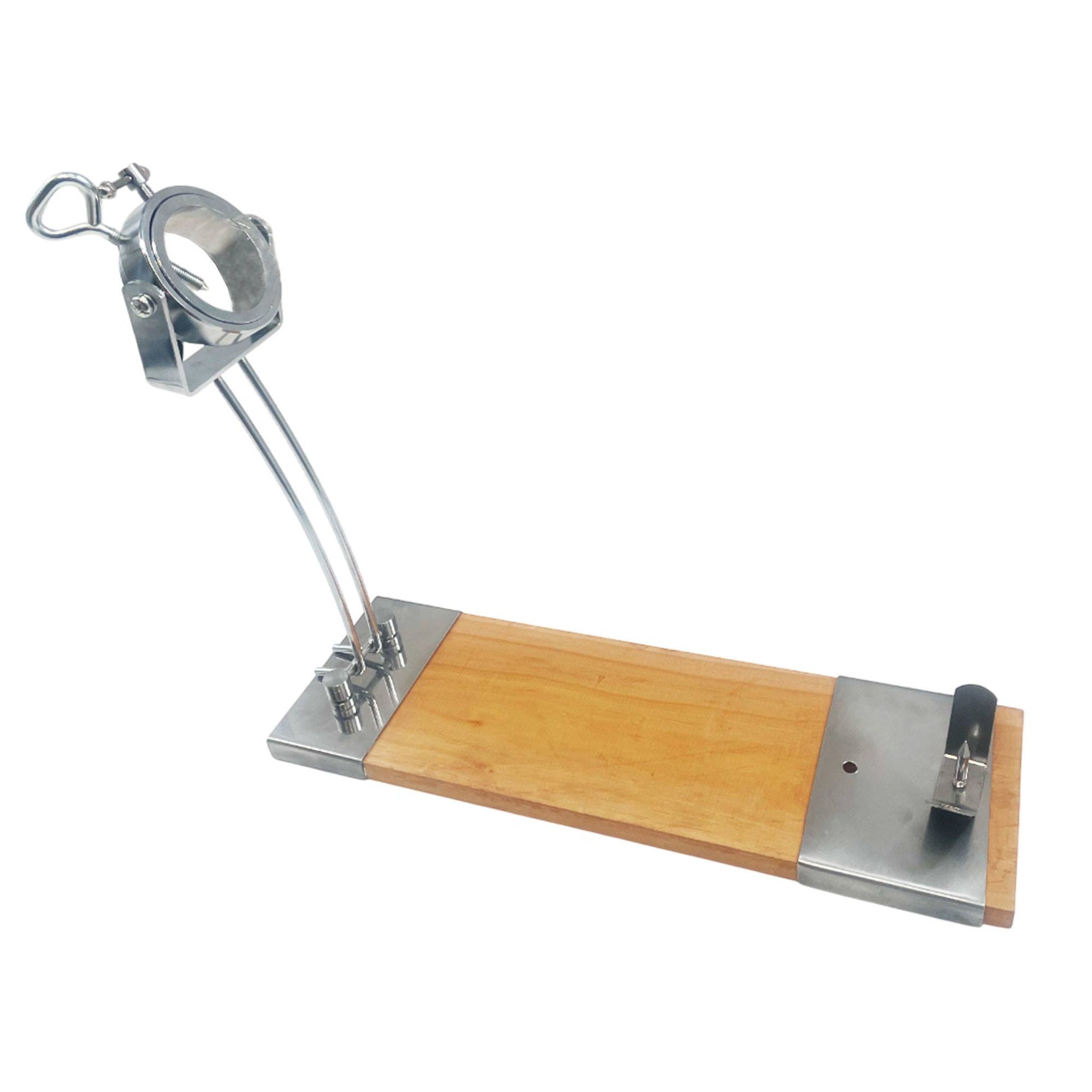 Well Home Jamonero Iberia Luxe Con Cabezal Giratorio, Base De Madera Y Acabados En Acero Inoxidable_4