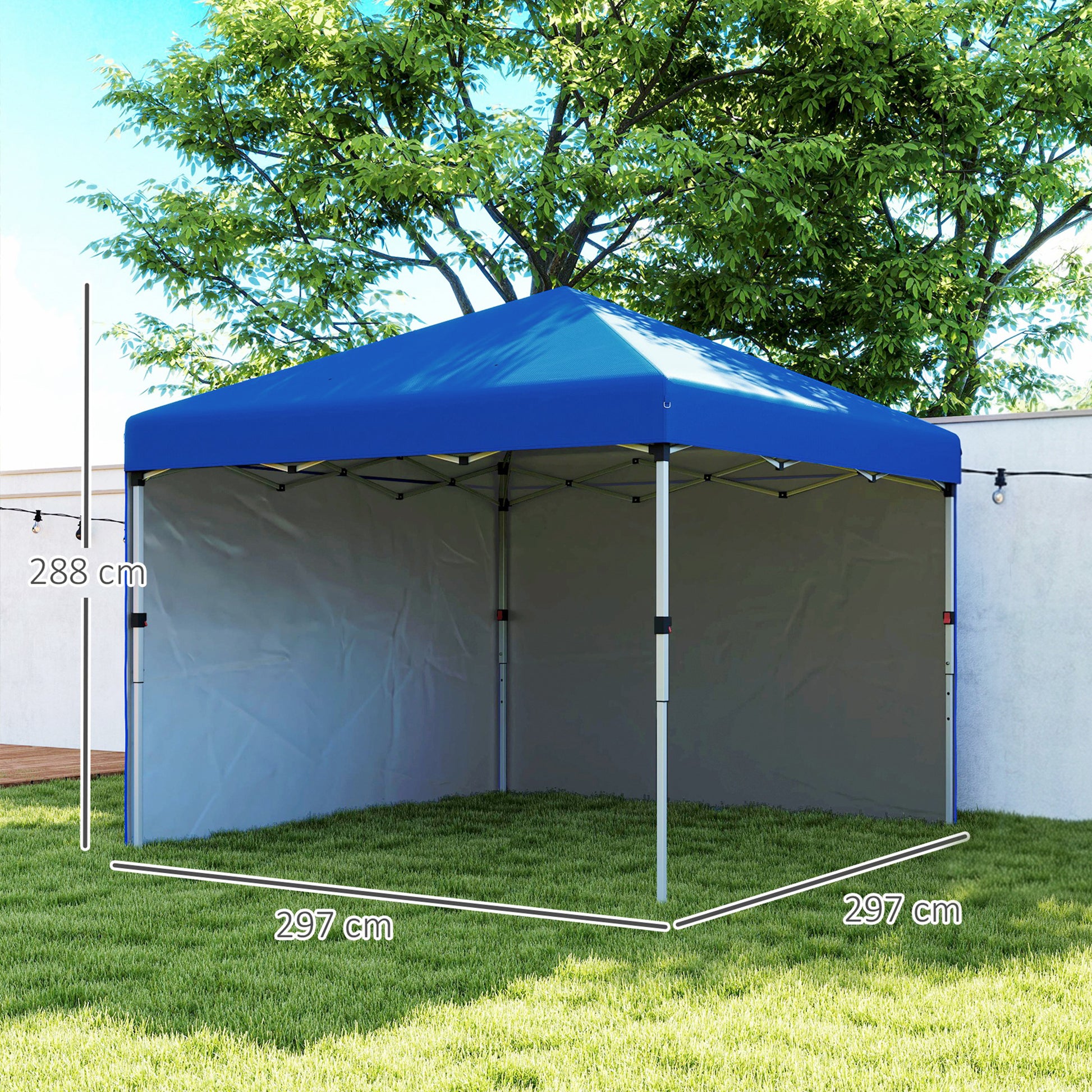 Outsunny Carpa Plegable 3x3 M Con Altura Ajustable Y Bolsa De Transporte Azul_2
