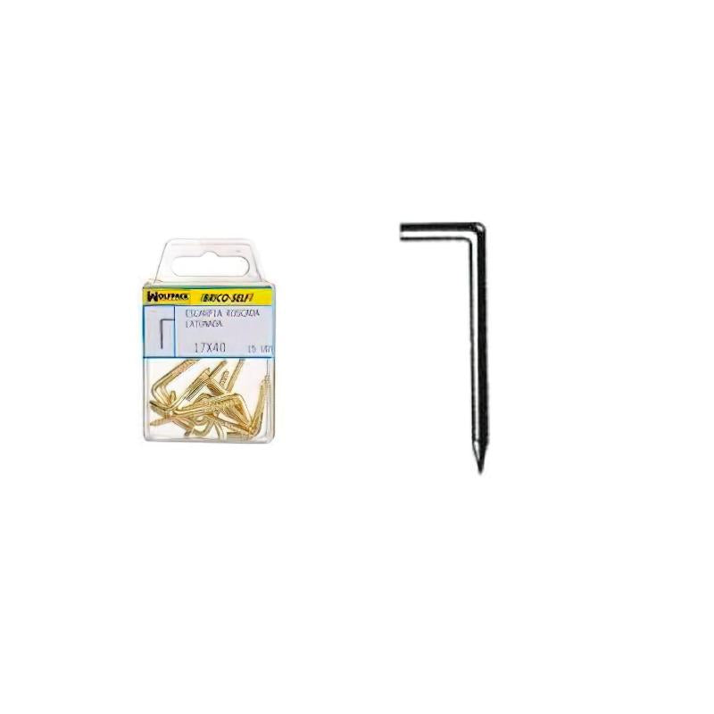 Alcayatas Punta Hierro Zincado 17x40 Mm. Brico Self 15 Unidades