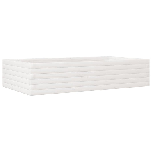 Jardinera De Madera Maciza De Pino Blanco 110x60x23 Cm_0