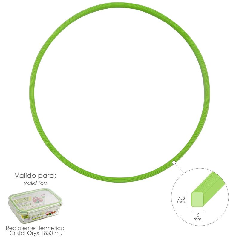 Anillo Silicona Para Recipiente Hermetico Cristal Rectangular 1850 Ml.