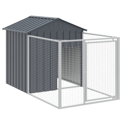 Vidaxl Caseta Perros Con Tejado Acero Galvanizado Gris 117x609x123 Cm_5