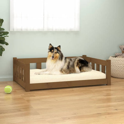 Vidaxl Cama Para Perros Madera Maciza Pino Marrón Miel 95,5x65,5x28 Cm_1