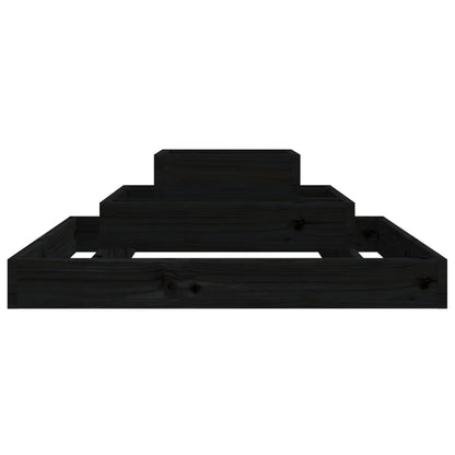 Jardinera De Madera Maciza De Pino Negro 80x80x27 Cm_4