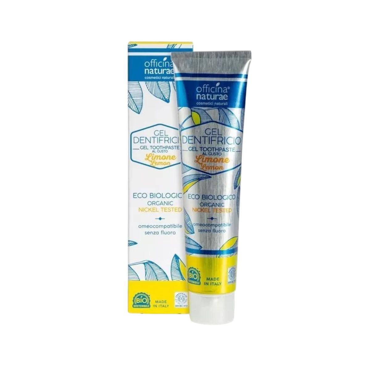 Pasta de dentes natural de limão 75 ml, certificado biológico Officina Naturae