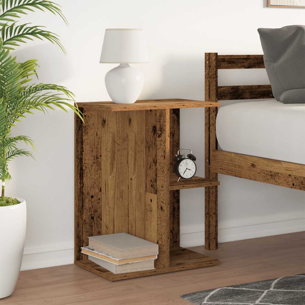 Mesita De Noche Madera De Ingeniería Madera Vieja 46,5x29x61 Cm_1
