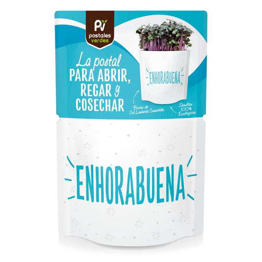 Postais de sementes verdes "Parabéns" Garden Pocket