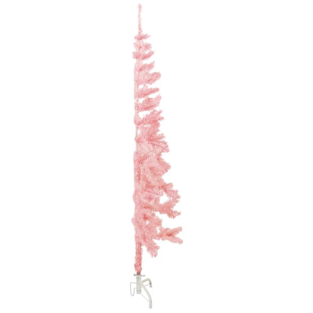 Vidaxl Medio Árbol De Navidad Artificial Con Soporte Rosa 150 Cm_3