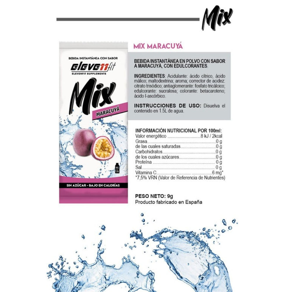 Saborizante Mix Sabor Maracuya 24 Sobres  de 9g Eleven Fit_1