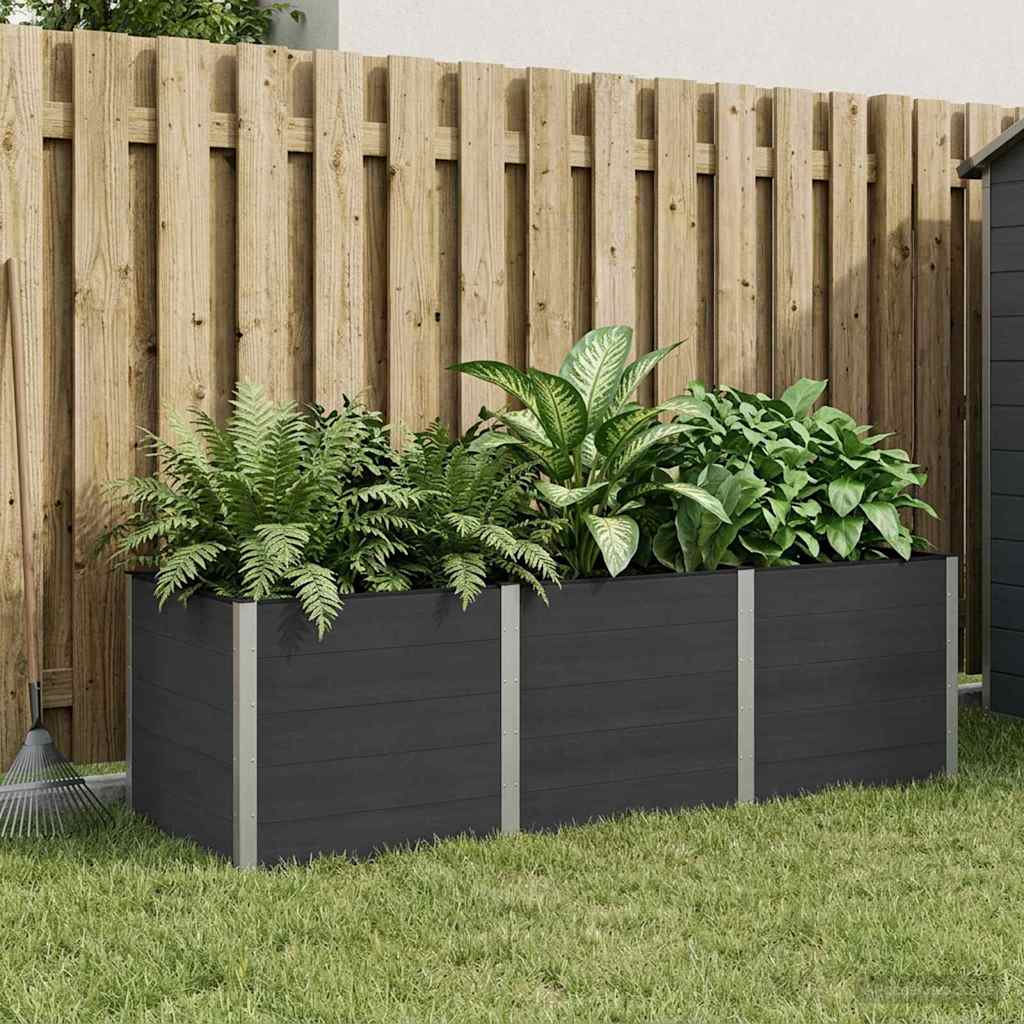 Arriate Elevado Negro 300 X 100 X 91 Cm Wpc Y Aluminio_1