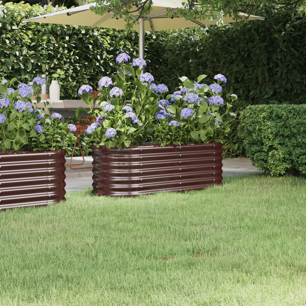 Jardinera Acero Galvanizado Marrón 114x40x36 Cm_1