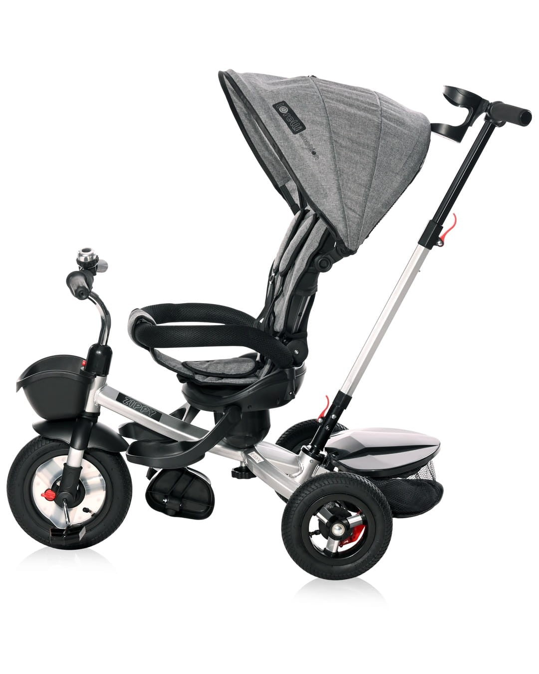 Triciclo Evolutivo Zippy Air Con Asiento Reversible Y Ruedas De Goma Graphite_1