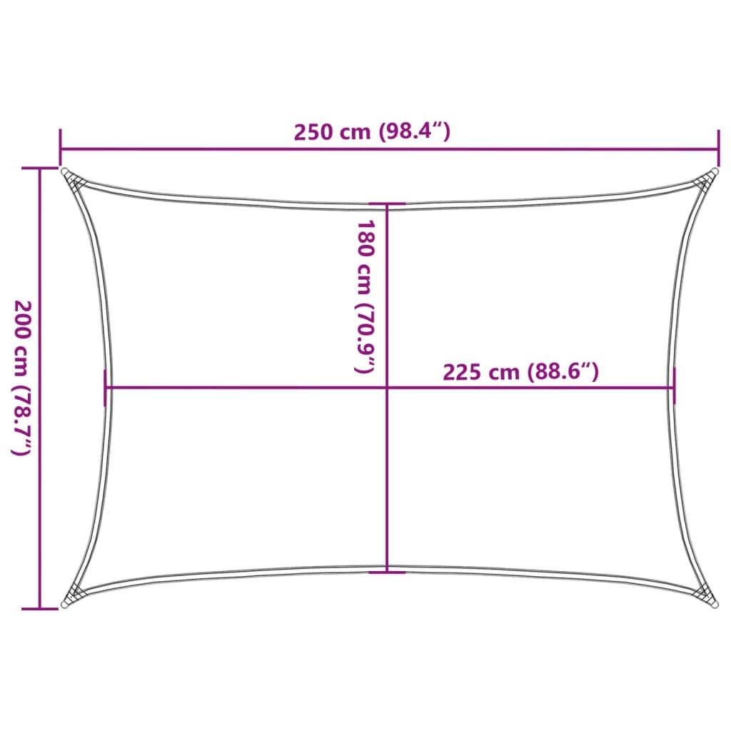 Vidaxl Toldo De Vela Hdpe Marrón 160 G/m² 2x2,5 M_2