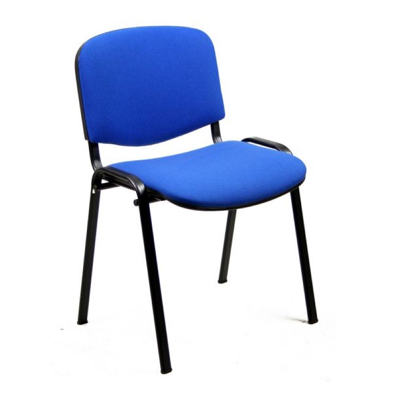 Pack  4 Sillas Unisit Confidente Dado Tapizada Azul Apilable._0