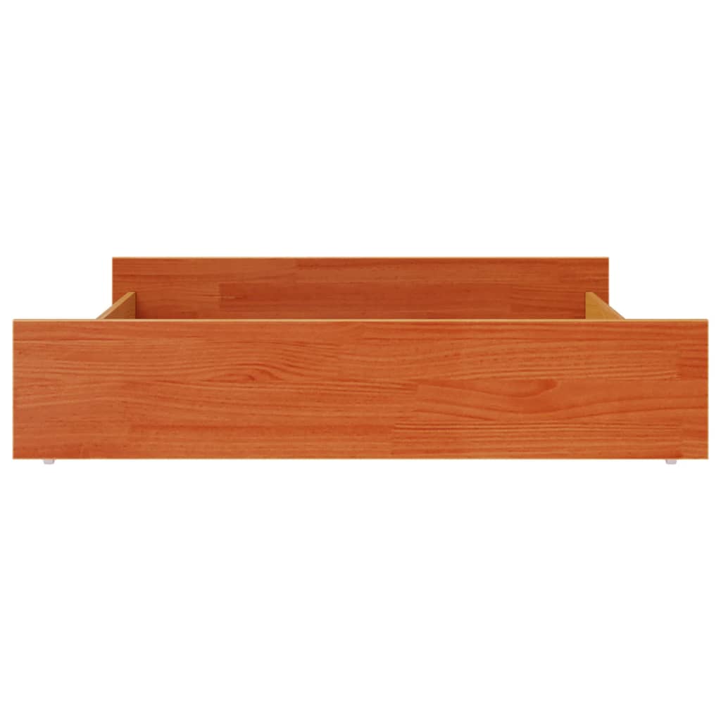 Cajones De Cama 2 Uds Madera Maciza De Pino Marrón Cera / Vetonek_3