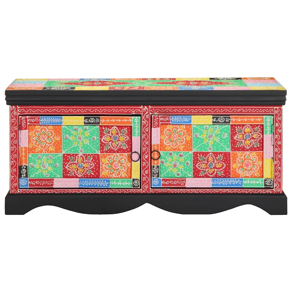 Mesa De Centro Multicolor 90x50x40 Cm Madera Maciza Mango_0