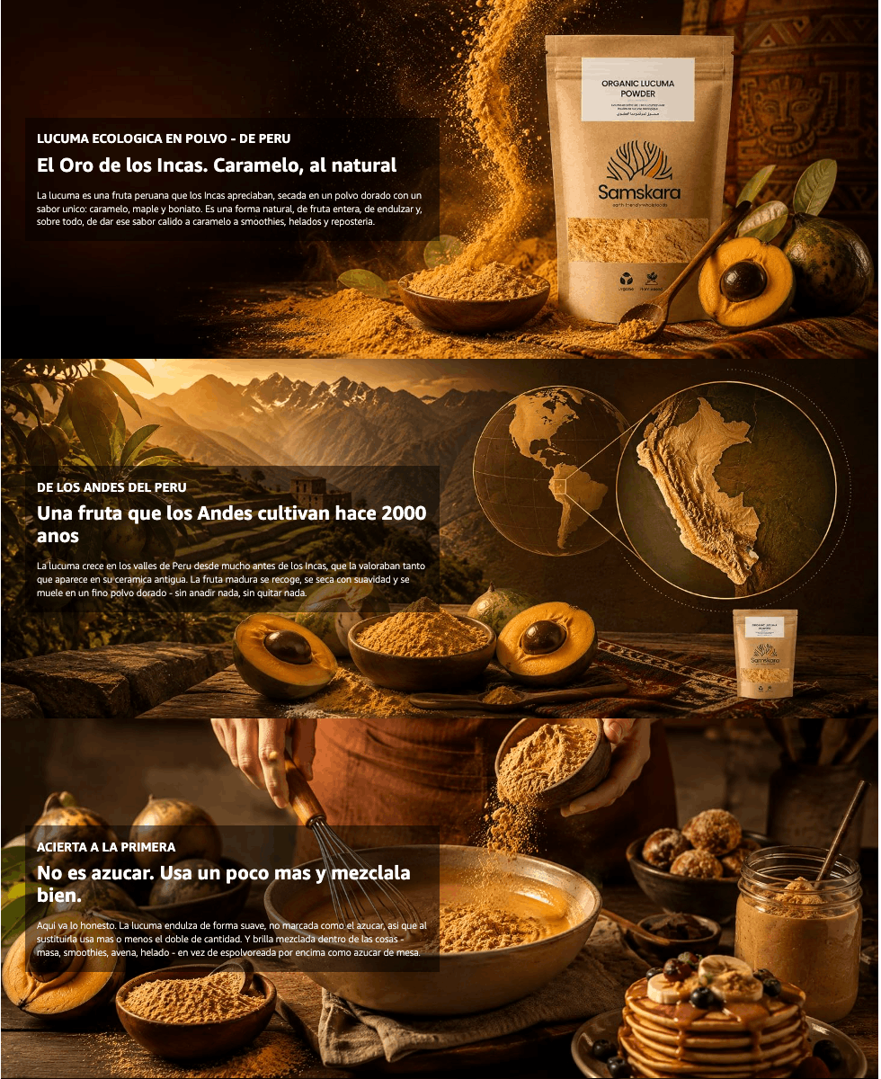 Lúcuma En Polvo Bio - 1kg | Superalimento Ecológico Vegano Para Batidos, Smoothies Y Zumos, Sin Azúcares Añadidos_4