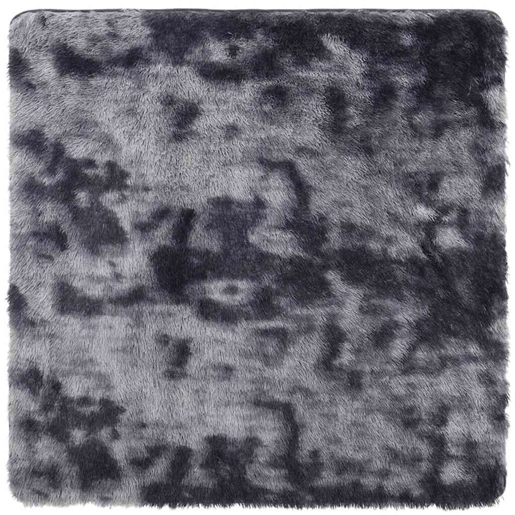 Vidaxl Alfombra De Pelo Largo Navarra Gris Oscuro 240x240 Cm Poliéster_0