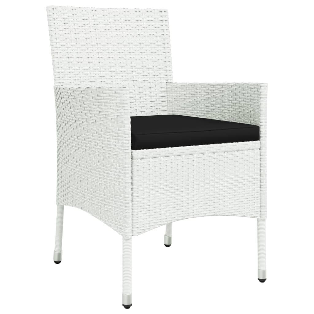 Vidaxl Set Comedor De Jardín 7 Pzas Con Cojines Ratán Sintético Blanco_3