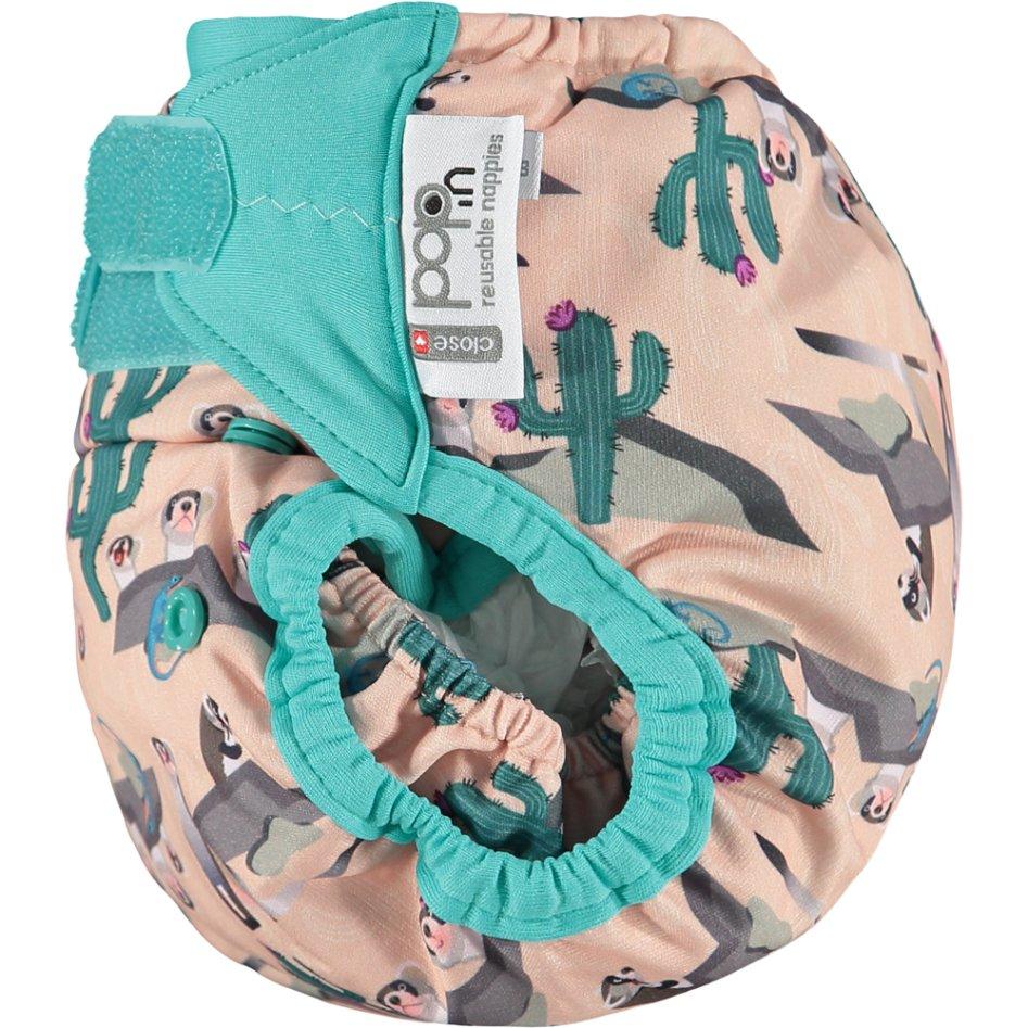 Fralda de pano pop-in Bamboo Ferret com velcro para pais