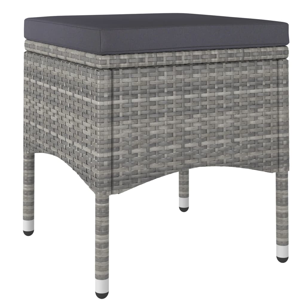 Vidaxl Mesa Sillas Jardín 5 Pzas Ratán Sintético Vidrio Templado Gris_5