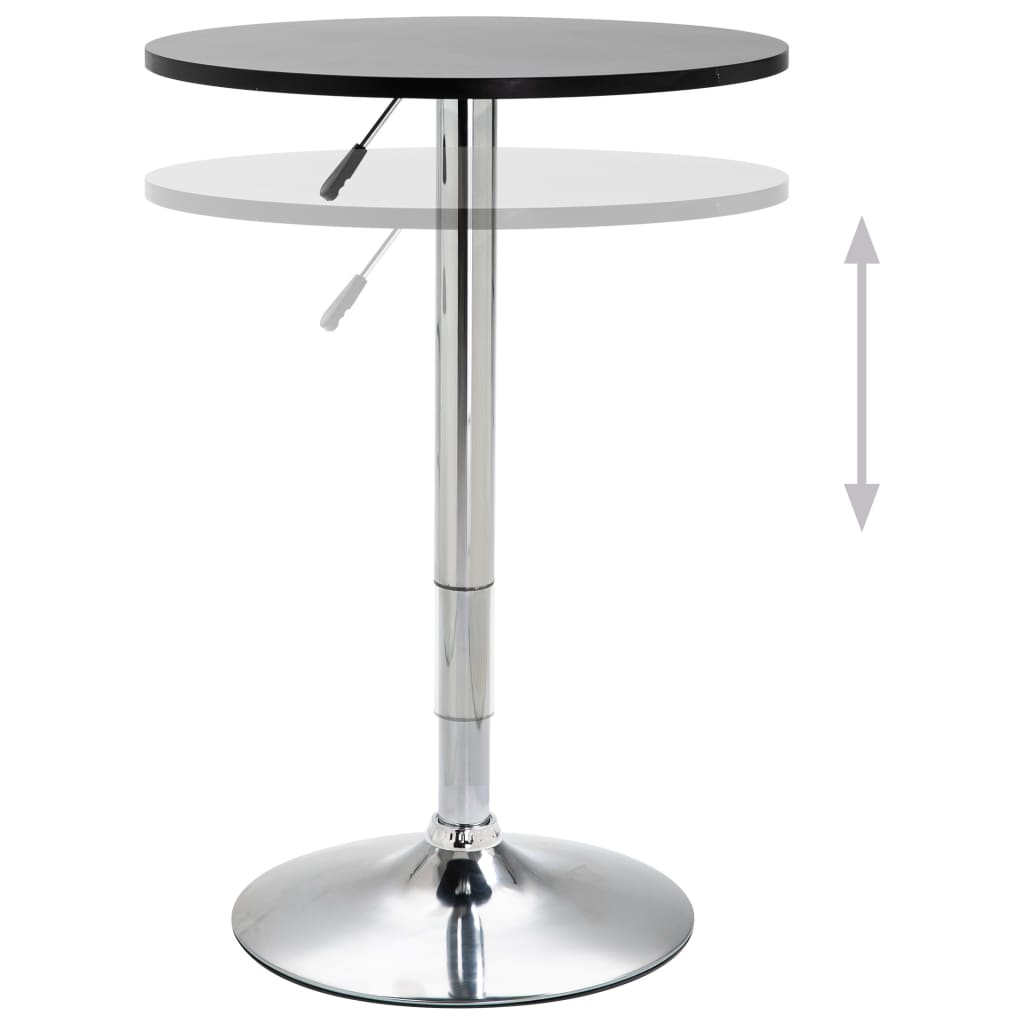Mesa Alta De Cocina Mdf Negro Ø60 Cm_0
