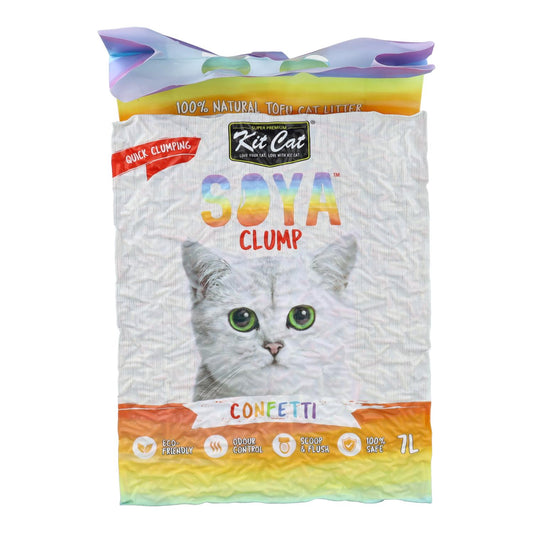 Kit de areia para gatos Eco SoyaClump - Areia para gatos Confetti 7 L