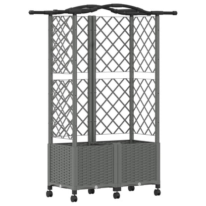 Cama Elevada Con Trellis Y Techo Gris Claro 122 X 40 X 144 Cm_0