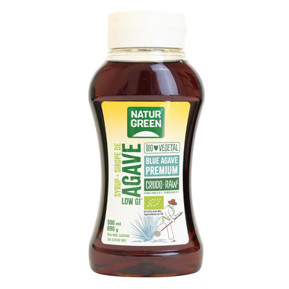 Embalagem de 2 xaropes de agave cru Naturgreen, 2 unidades de 500 ml