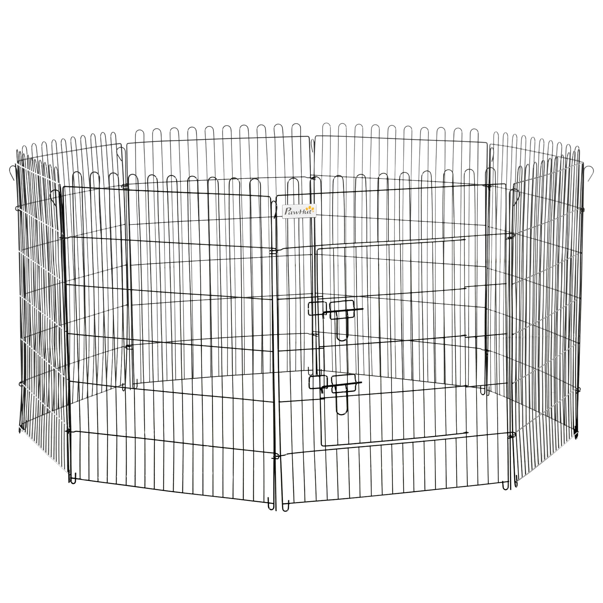 Pawhut Parque Perros Plegable Cerca Entrenamiento Mascotas 8 Vallas 71x91,5cm_0