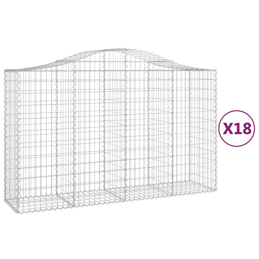 Cestas Gaviones 18 Uds Forma De Arco Hierro 200x50x120/140 Cm_0