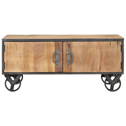 Mesa De Centro De Madera Maciza Reciclada 90x50x39 Cm_1