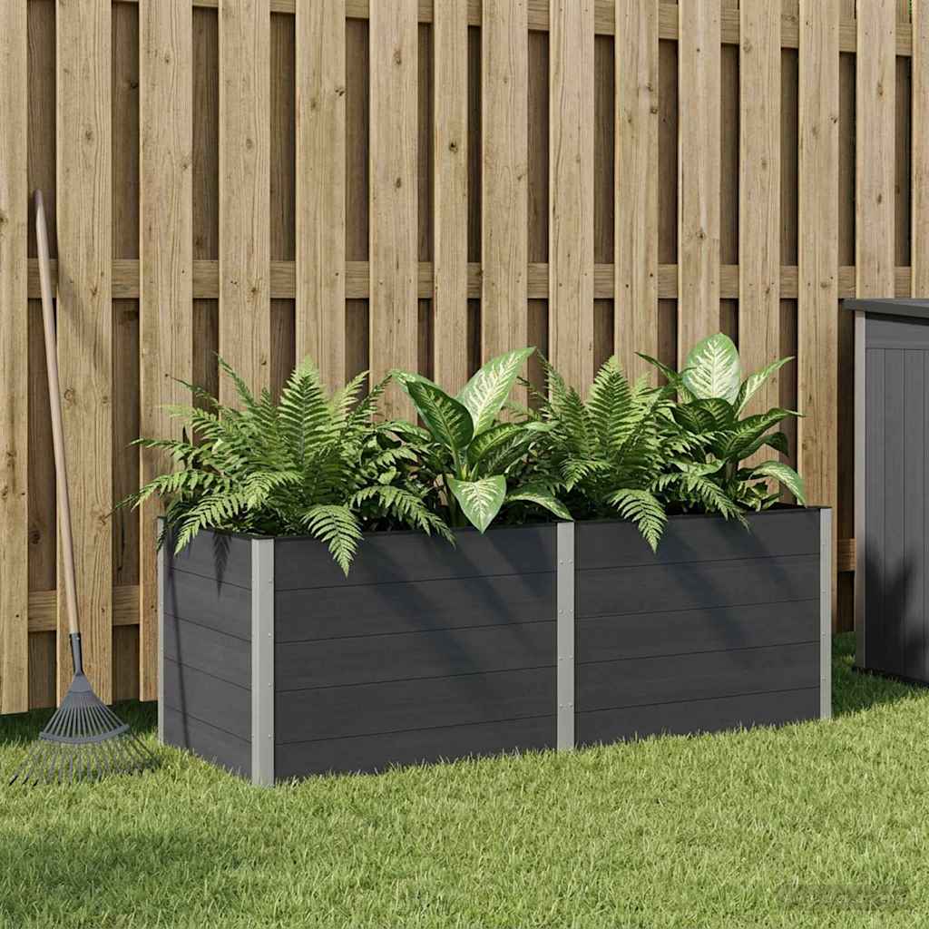 Arriate Elevado Negro 250 X 100 X 91 Cm Wpc Y Aluminio_1